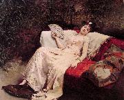 Raimundo Madrazo Reclining Lady oil on canvas